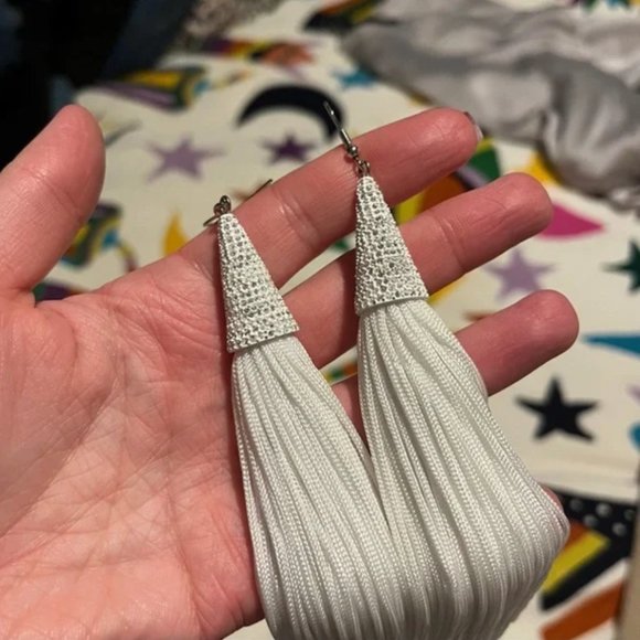 Eddie Borgo Silk Tassel Pave Cone Drop Earrings - Picture 2 of 5